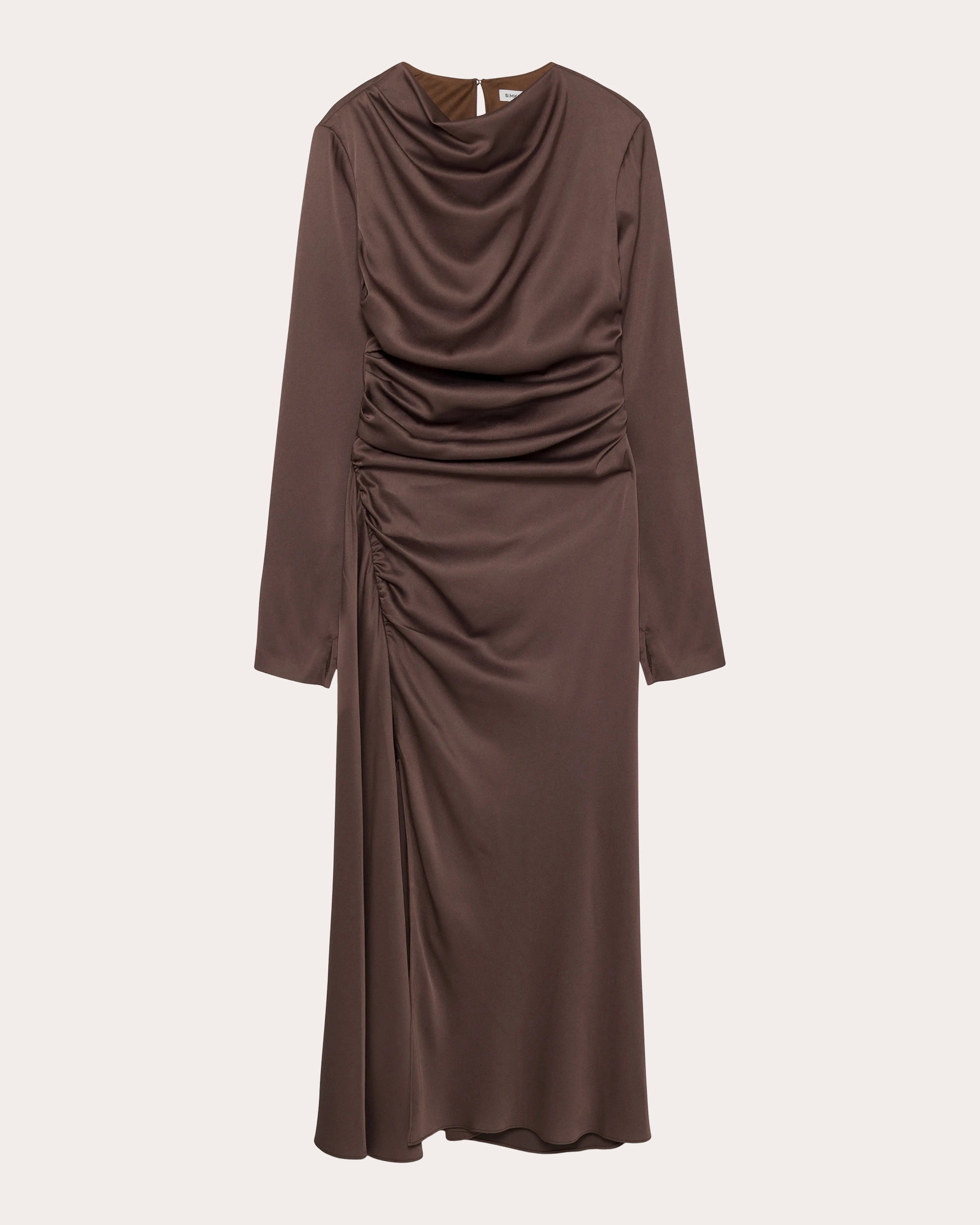 Odessa Satin Draped Midi Dress