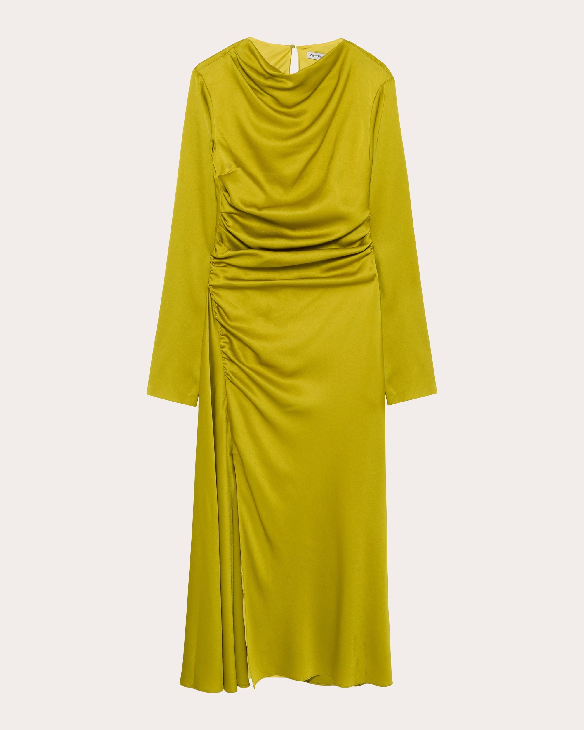 Odessa Satin Draped Midi Dress