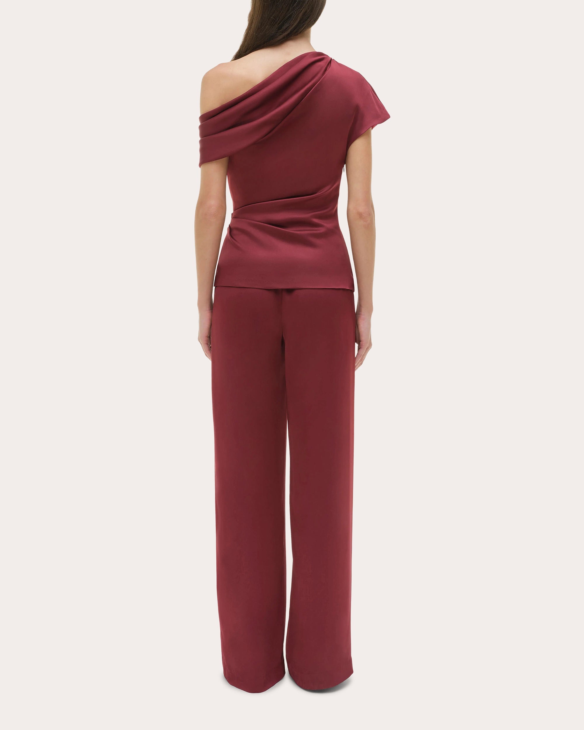 Phoebe Satin Draped Asymmetric Top