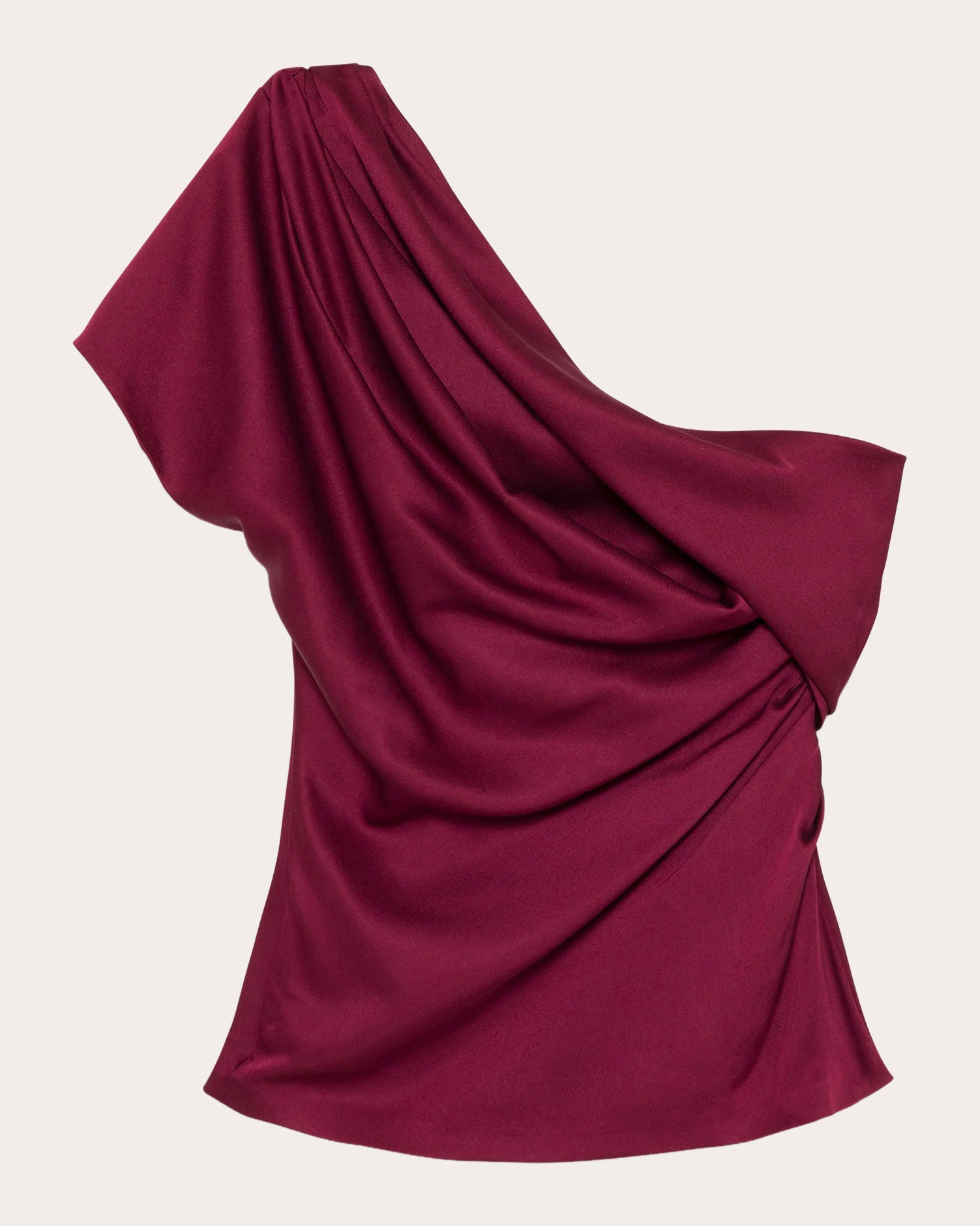 Phoebe Satin Draped Asymmetric Top
