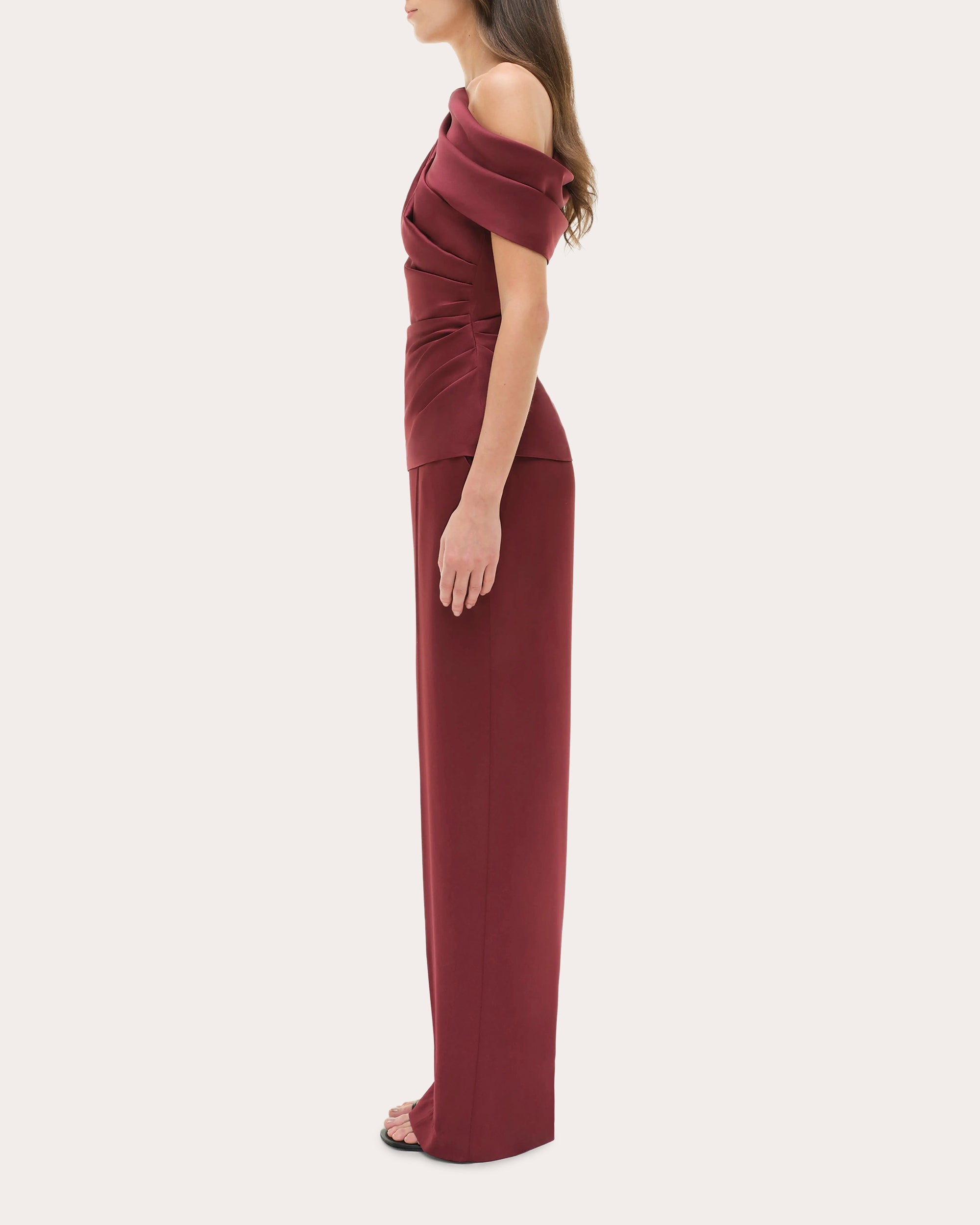 Phoebe Satin Draped Asymmetric Top