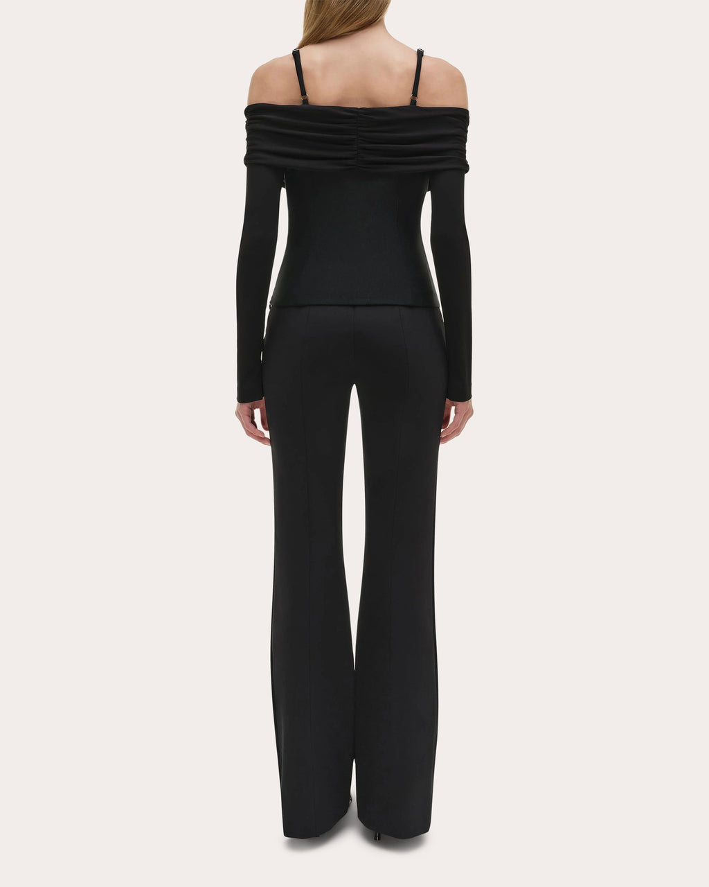 Hazel Jersey Gathered Off-Shoulder Top