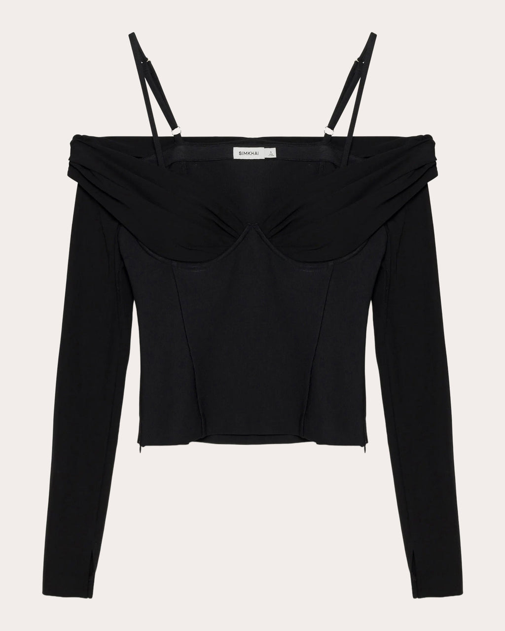 Hazel Jersey Gathered Off-Shoulder Top