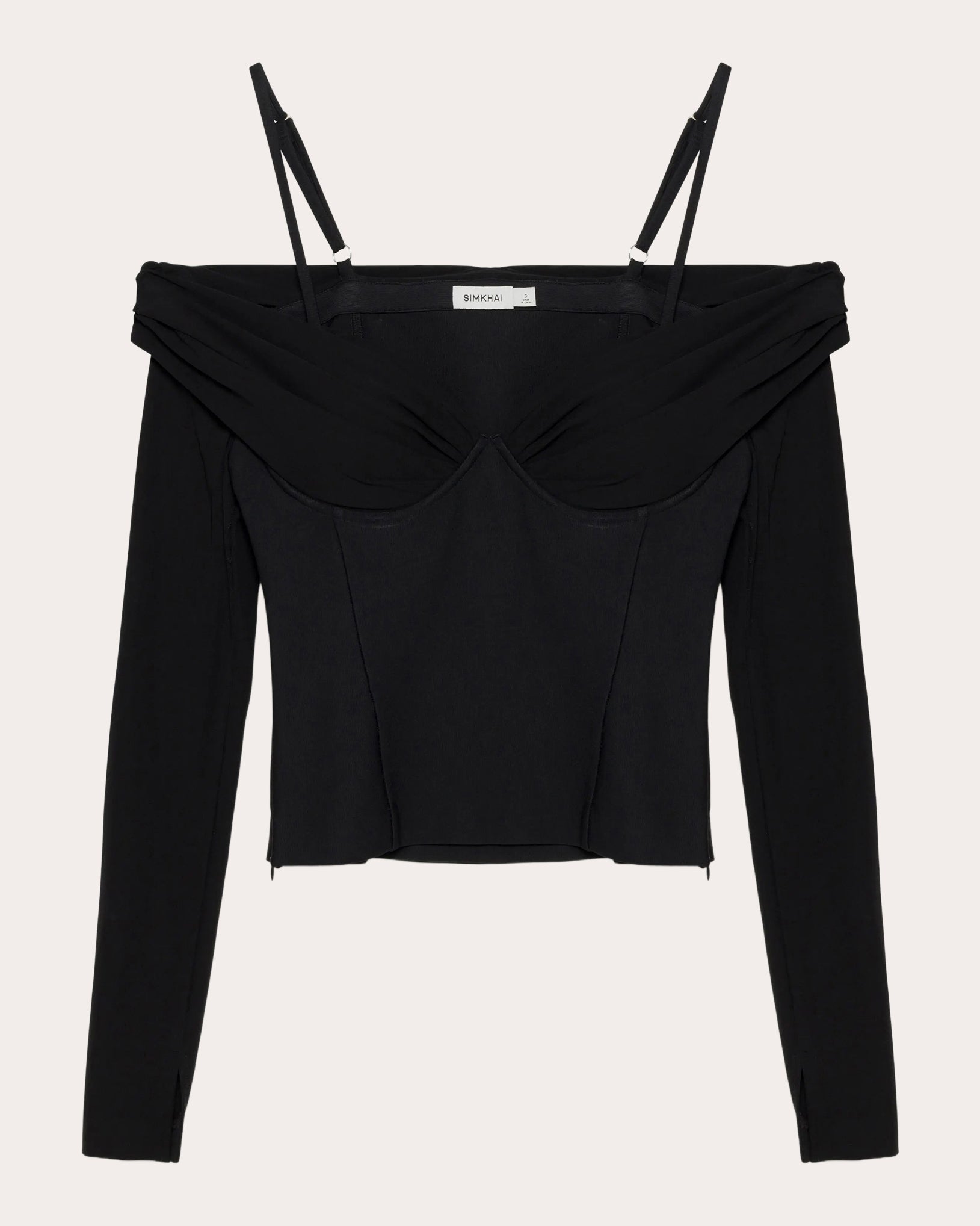 Hazel Jersey Gathered Off-Shoulder Top