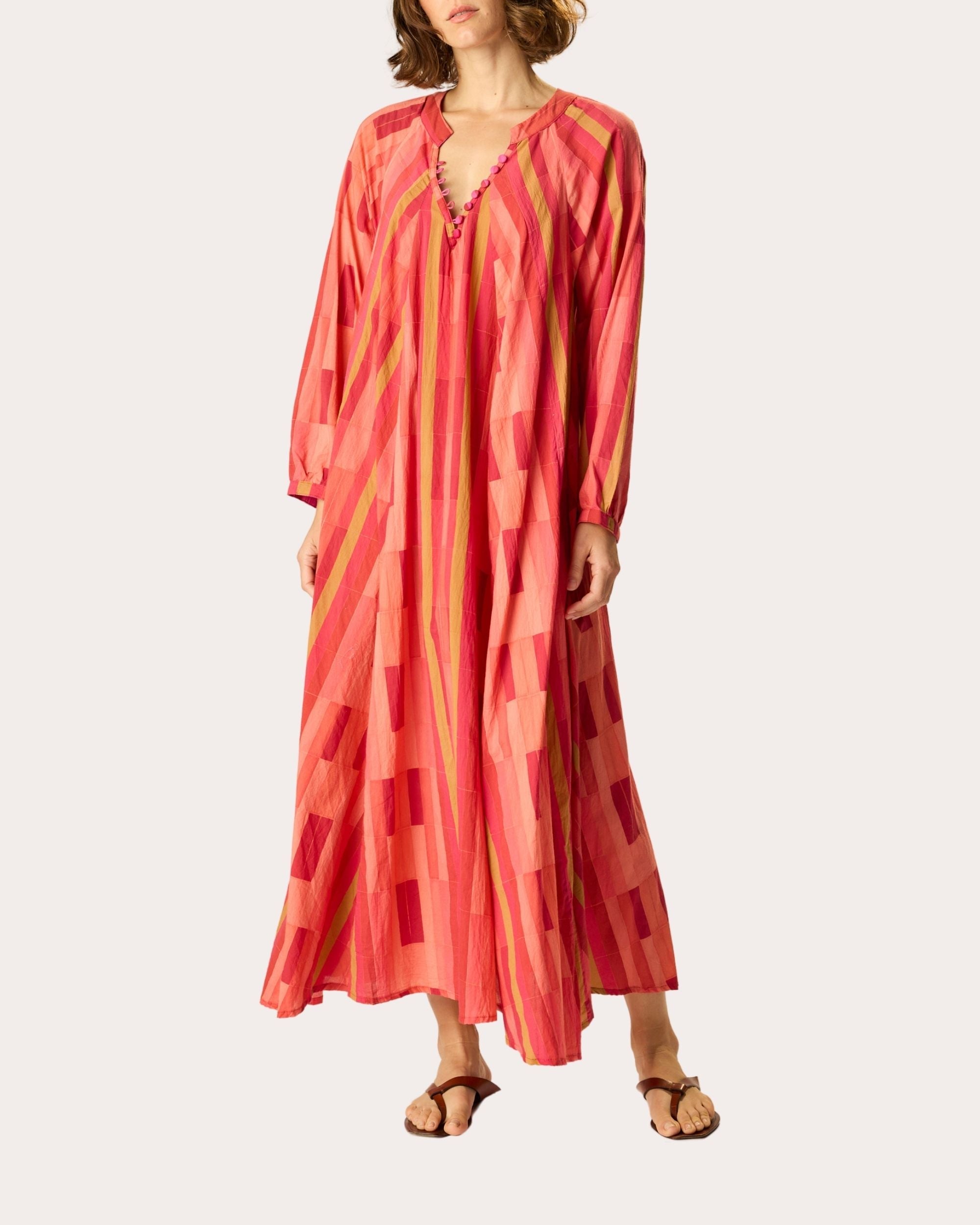 Fiore Cotton Pleated Maxi Dress