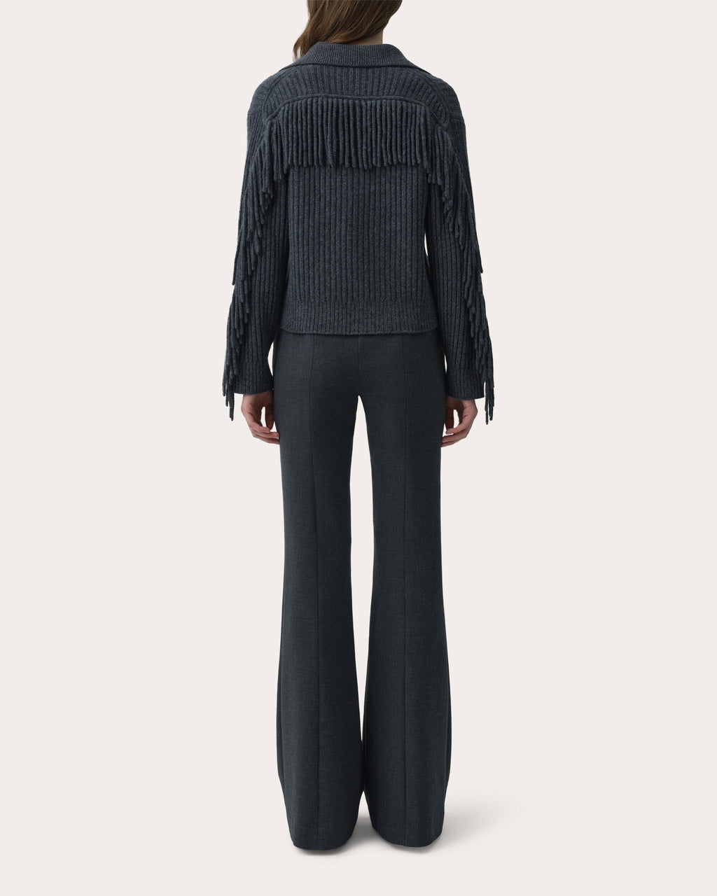 Natalia Wool Fringe Polo Sweater