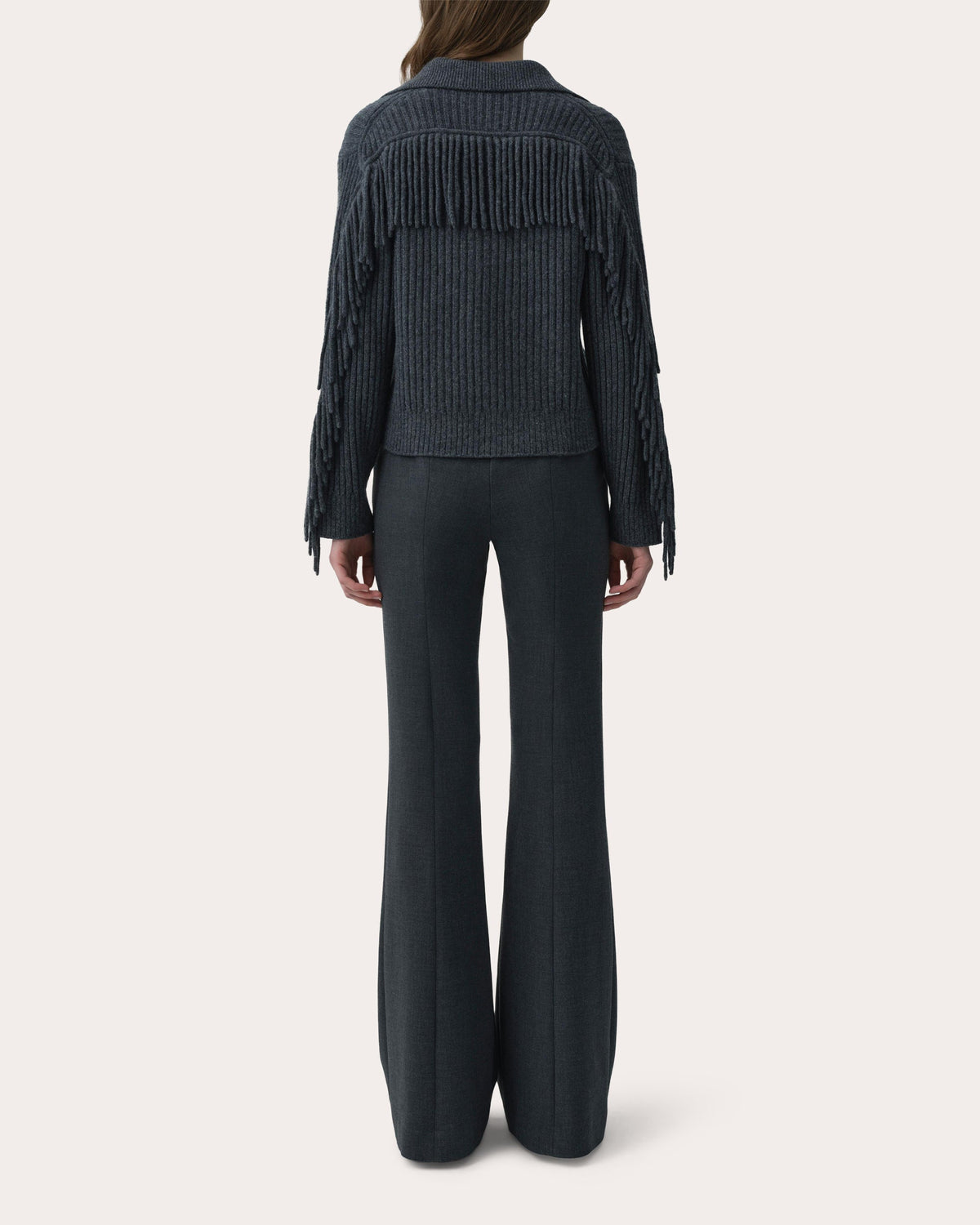 Natalia Wool Fringe Polo Sweater