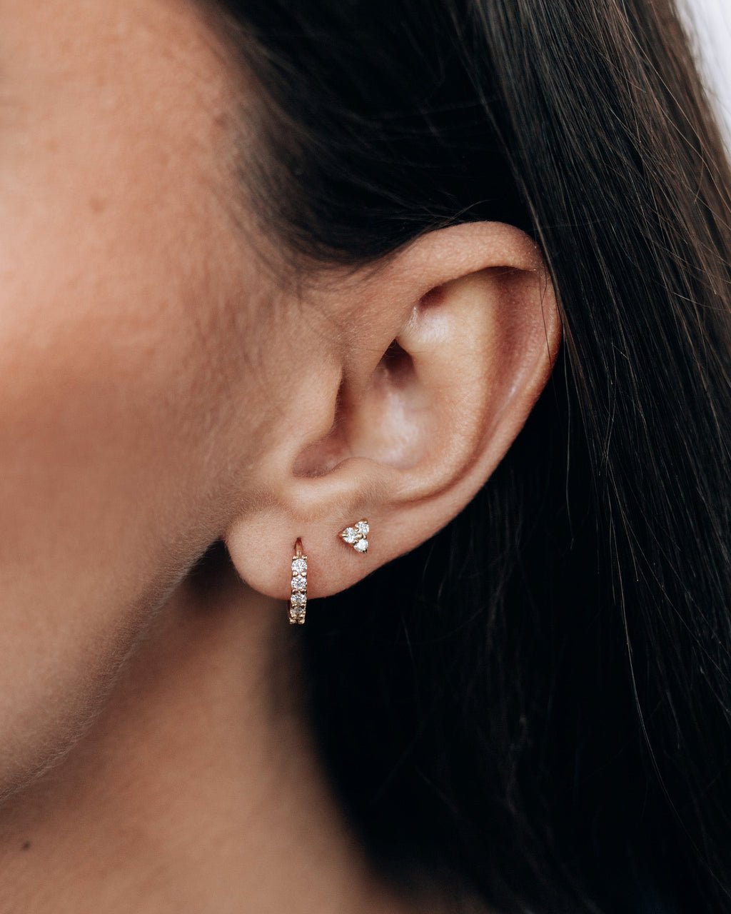 Diamond Cléo Trio Stud Earrings