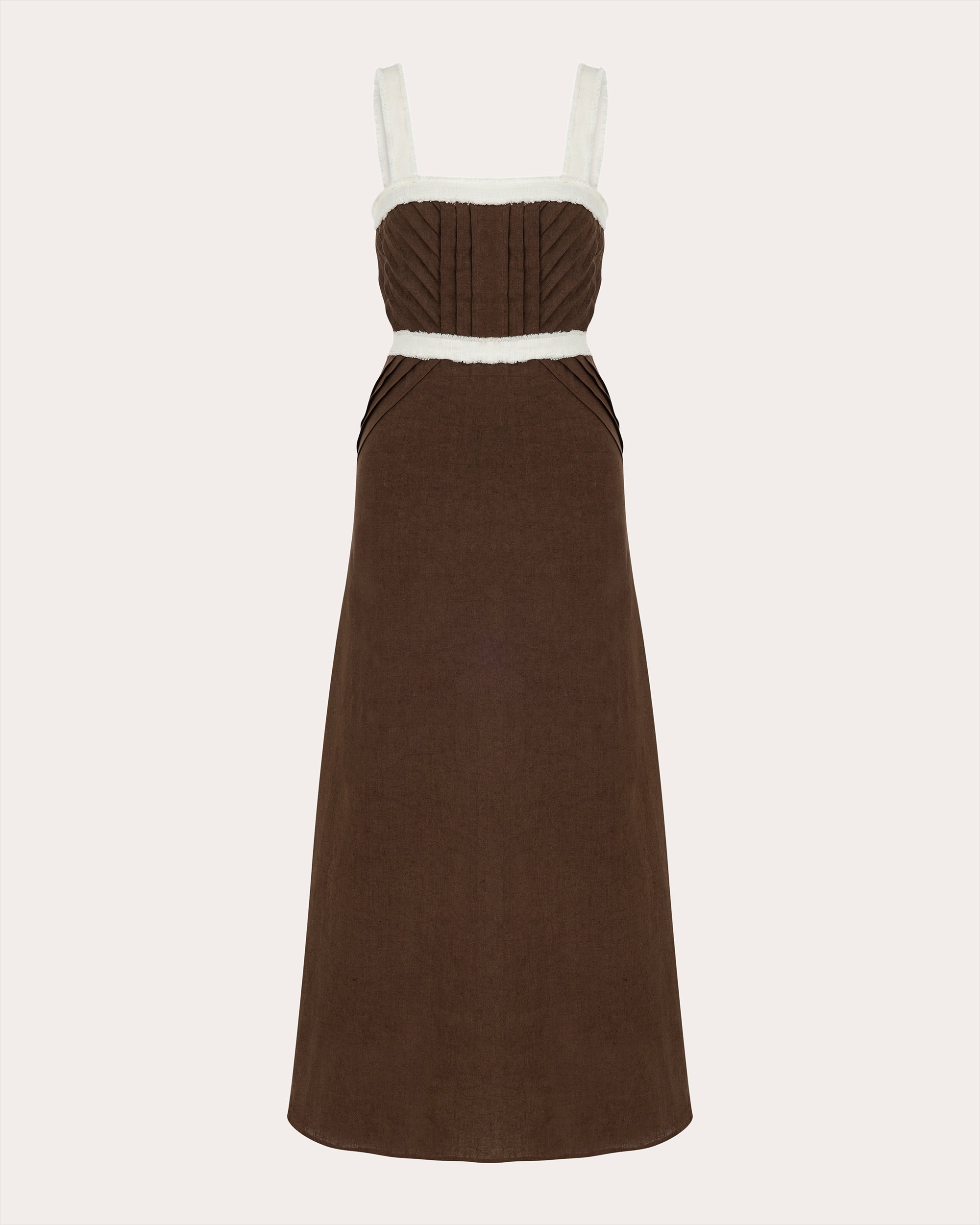 Sicily Pintucked Linen Midi Dress