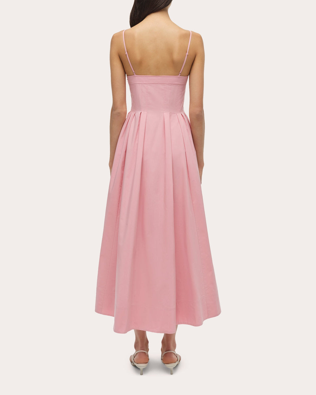 Kittiya Poplin Pleated Bustier Midi Dress