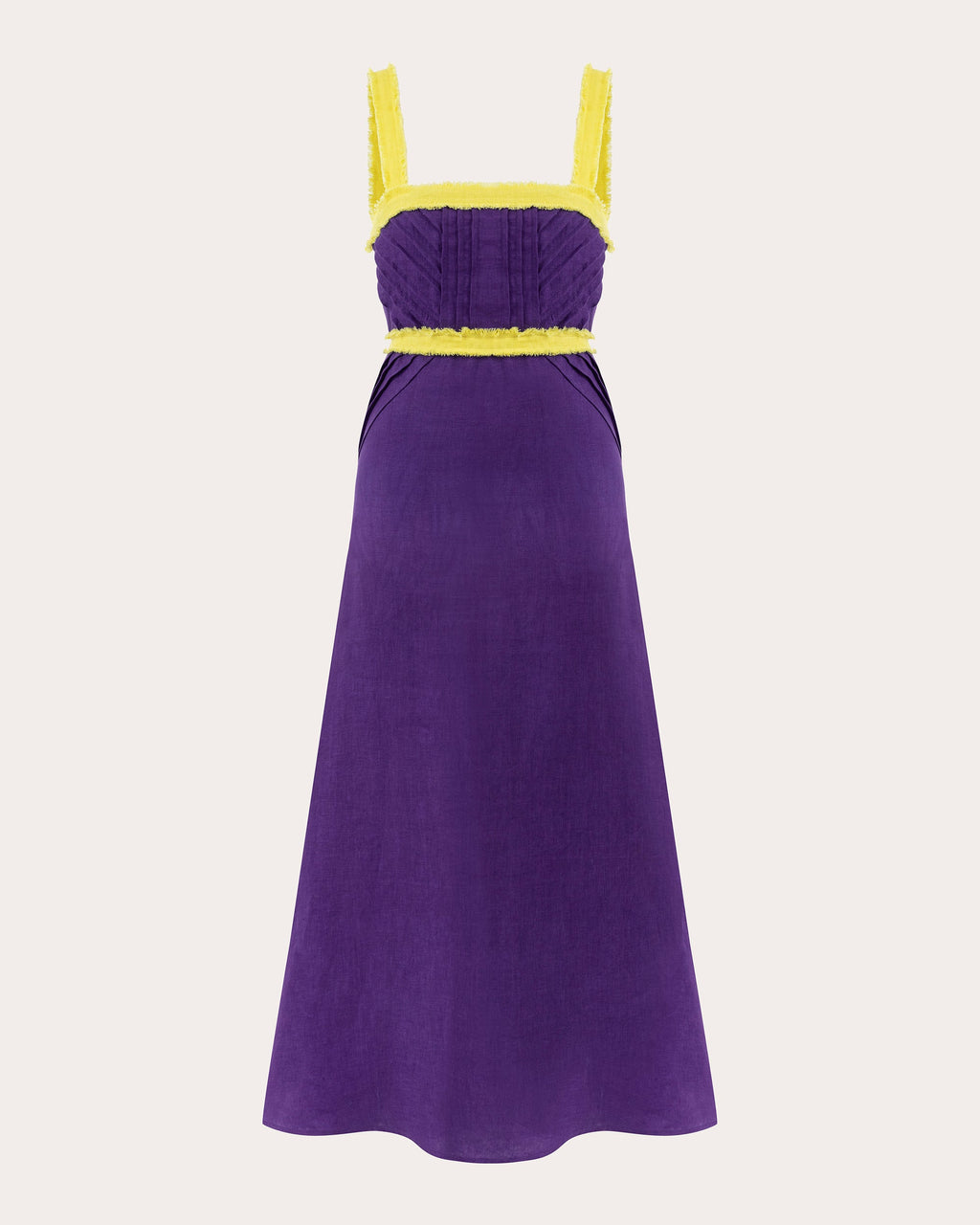 Sicily Pintucked Linen Midi Dress