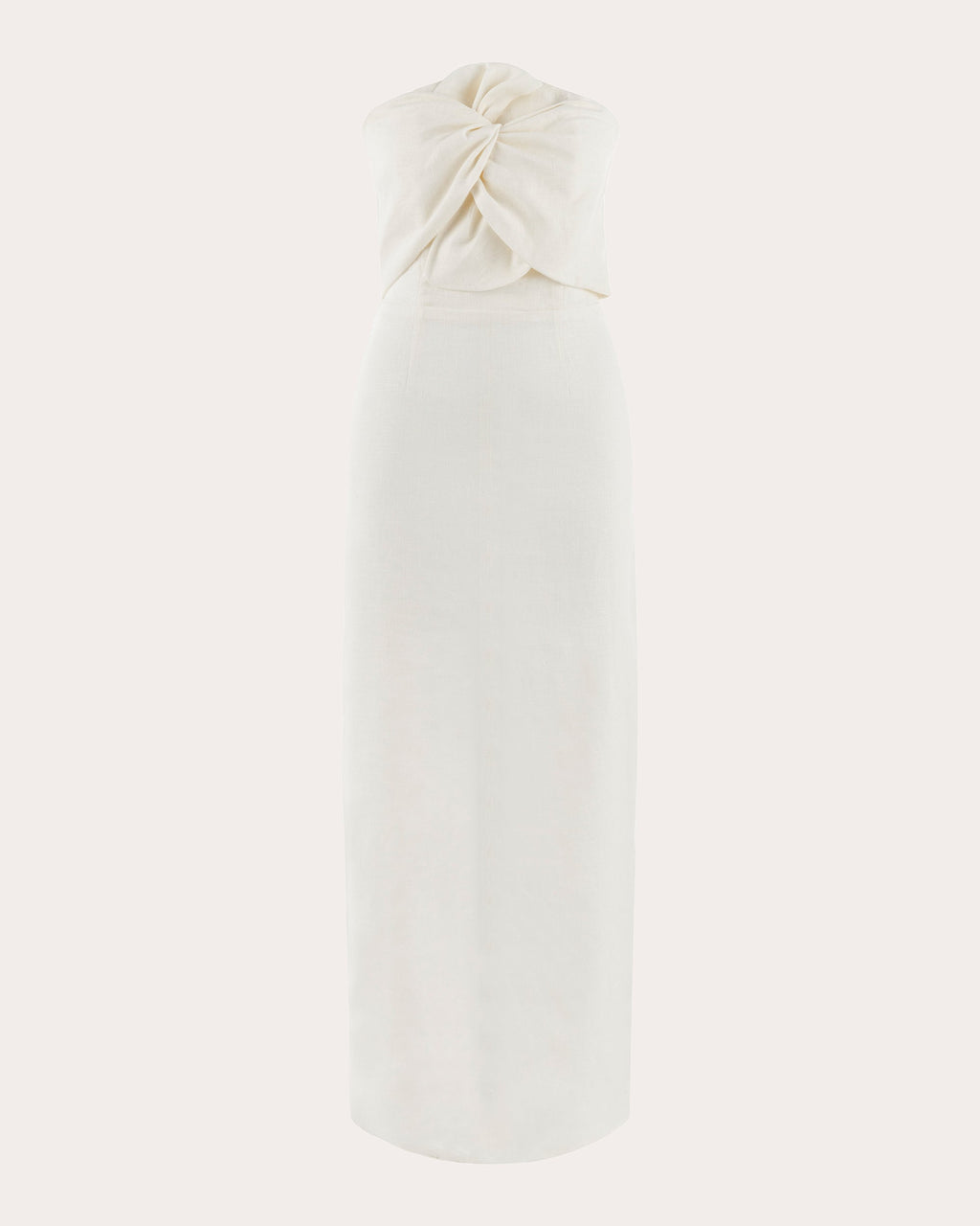 Alaia Twist-Front Draped Linen Midi Dress