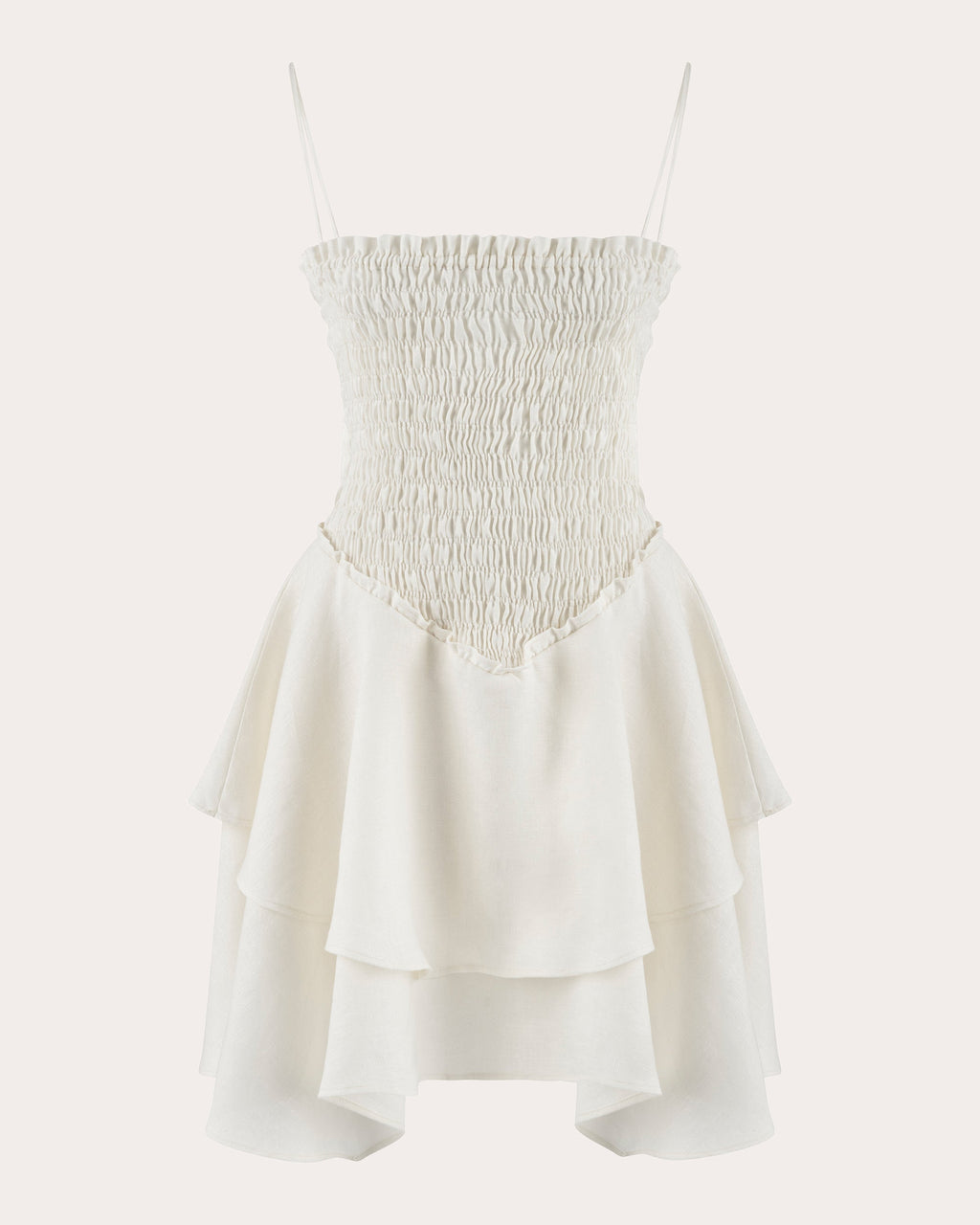 Sorrento Shirred Linen Mini Dress