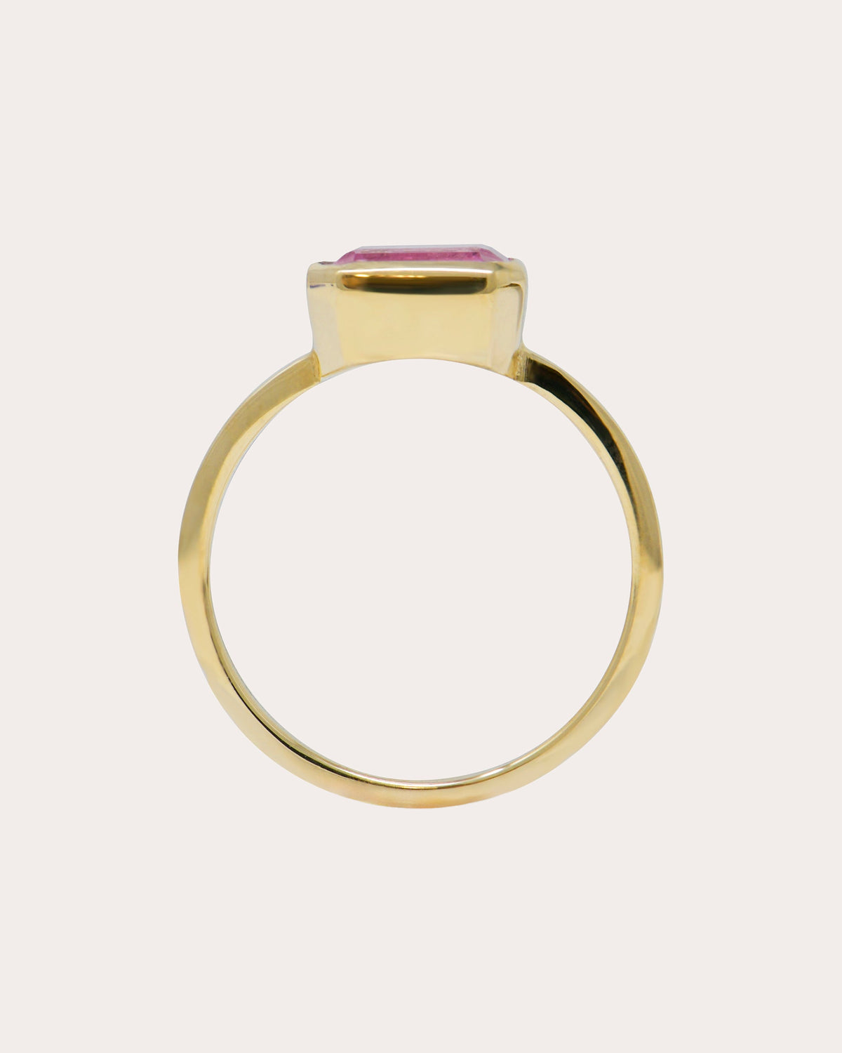 Pink Sapphire Cléo Emily Baguette Bezel Ring