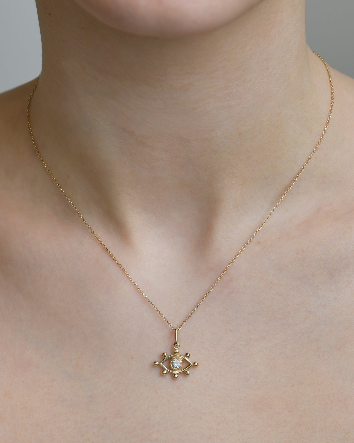 Topaz Dew Drop Evil Eye Charm