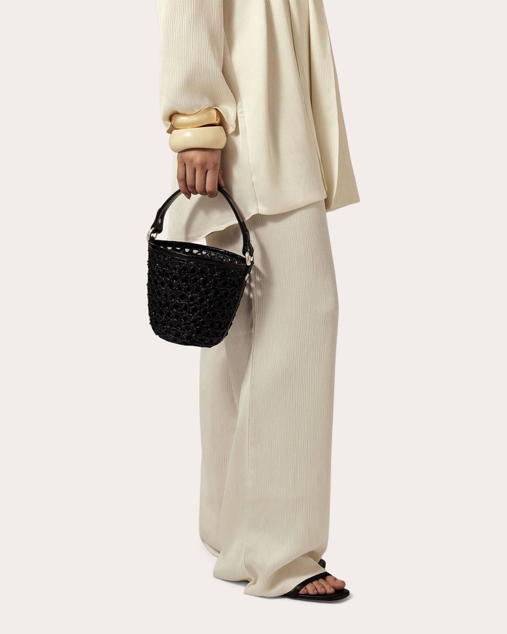 Ama Raffia Lace Braid Mini Basket