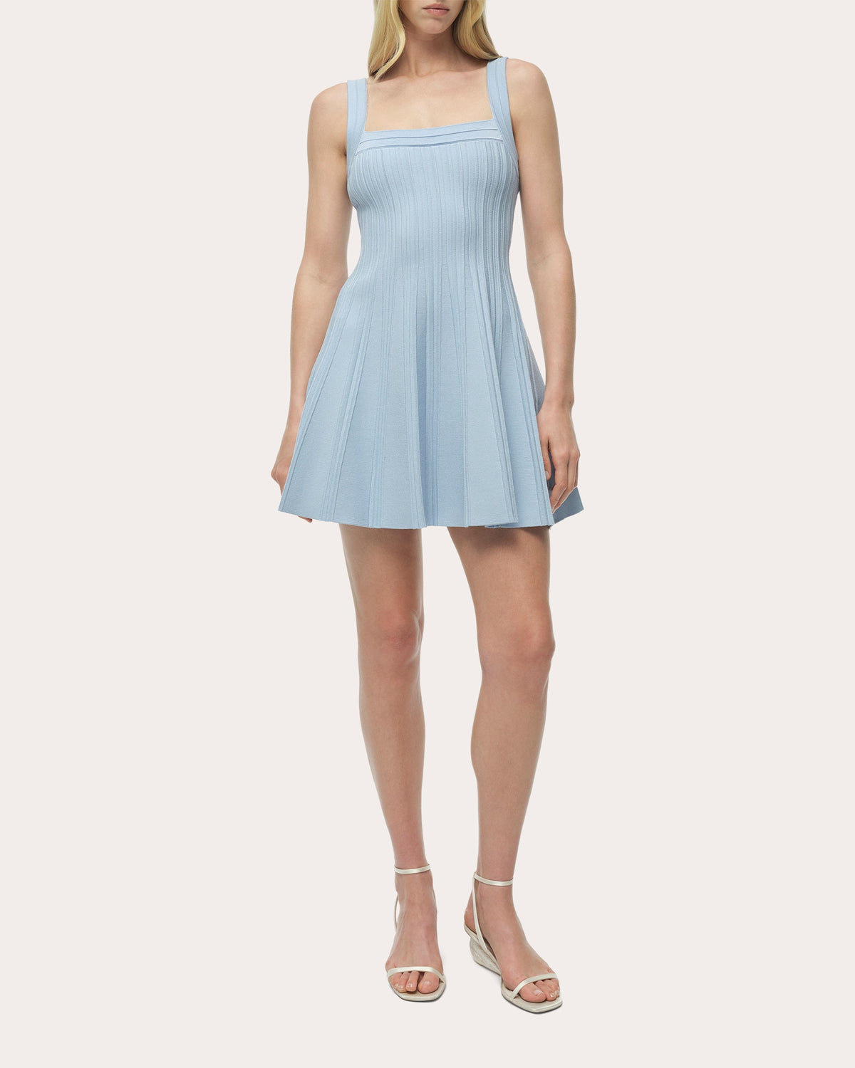 Indie Compact Knit Pleated Mini Dress
