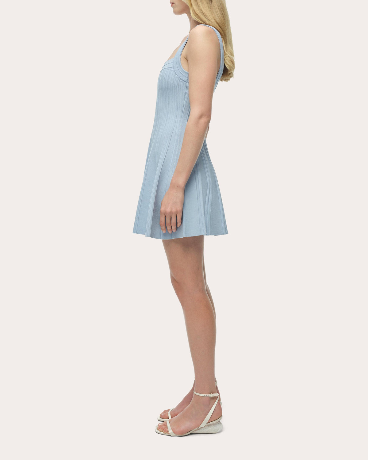 Indie Compact Knit Pleated Mini Dress