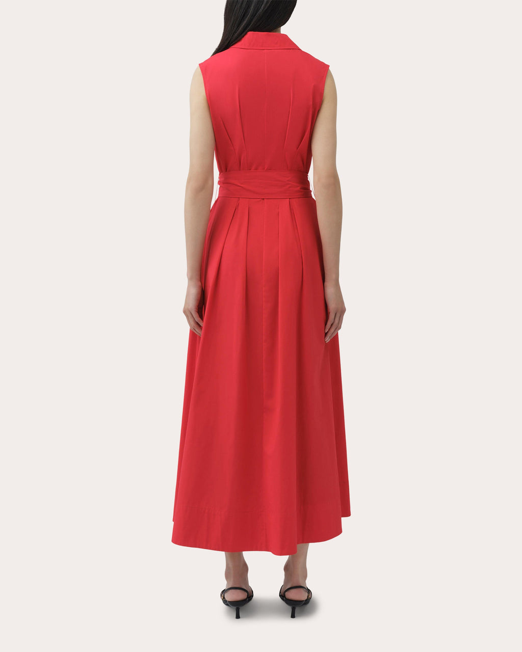 Genny Poplin Belted Sleeveless Shirt Dress