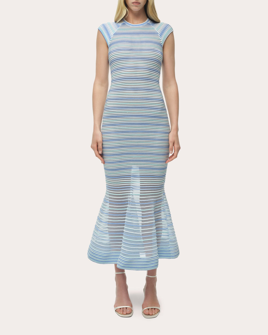Danica Stripe Knit Mermaid Midi Dress