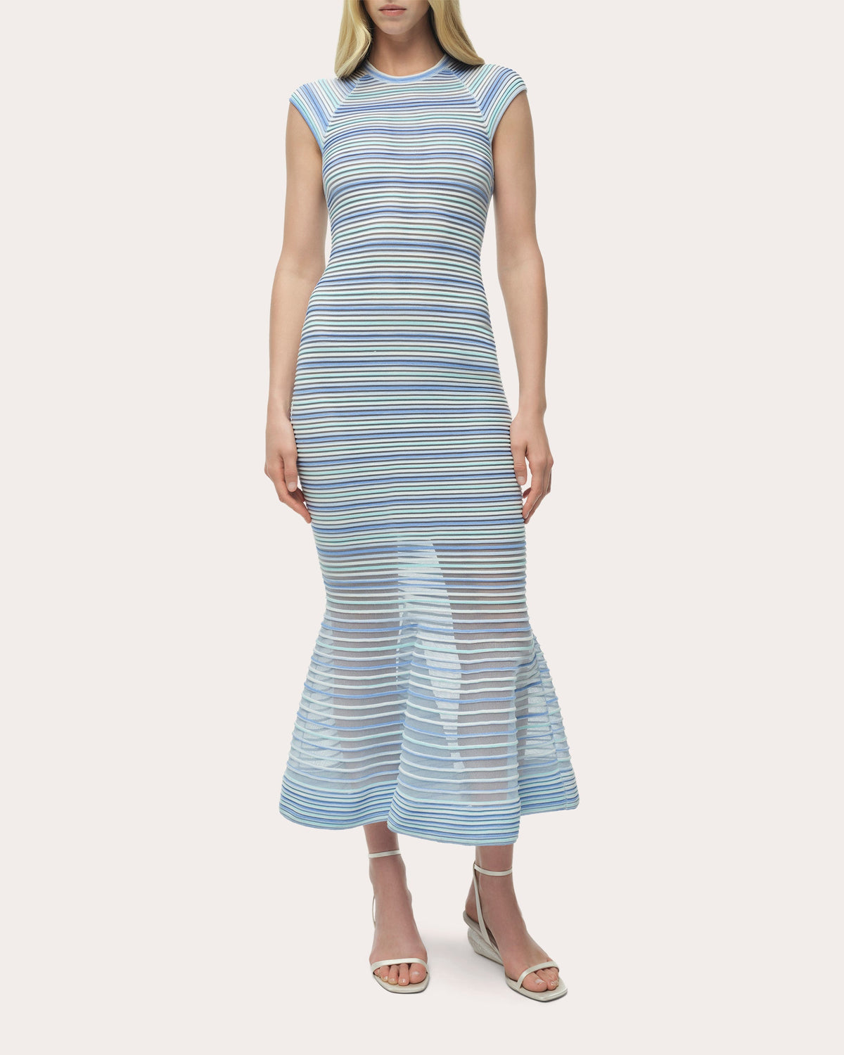 Danica Stripe Knit Mermaid Midi Dress
