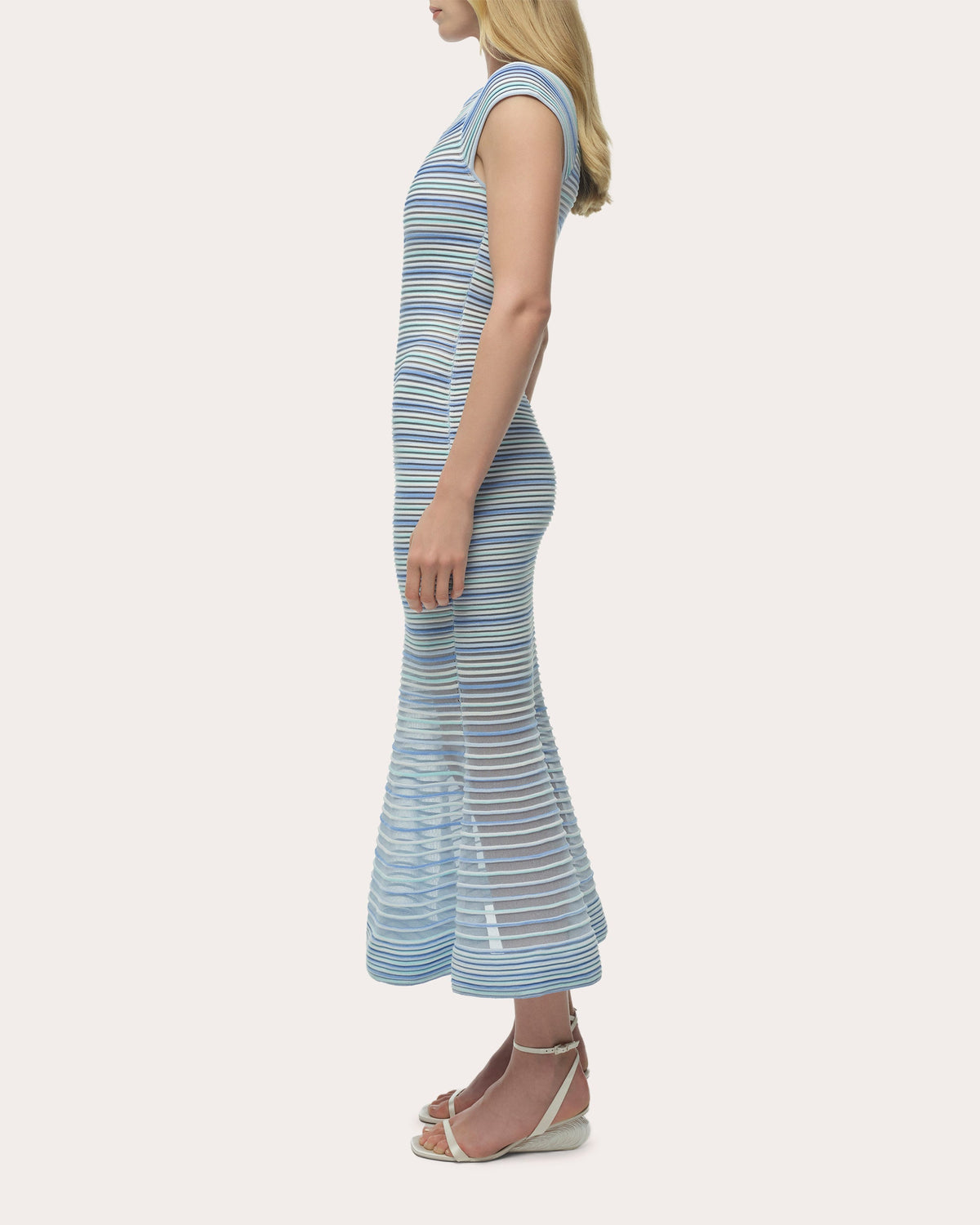 Danica Stripe Knit Mermaid Midi Dress