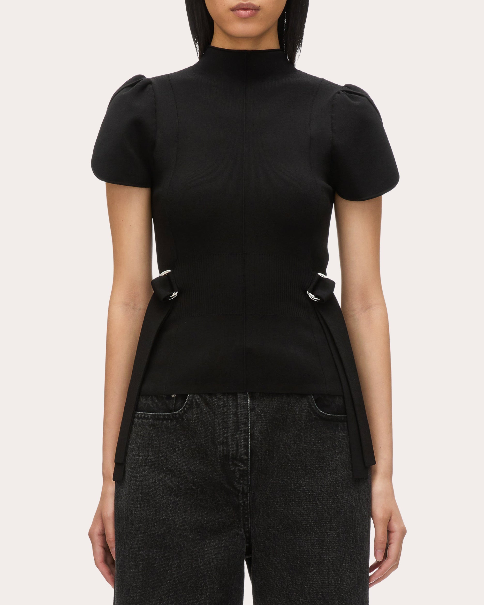 Ribbed Mock Neck Top