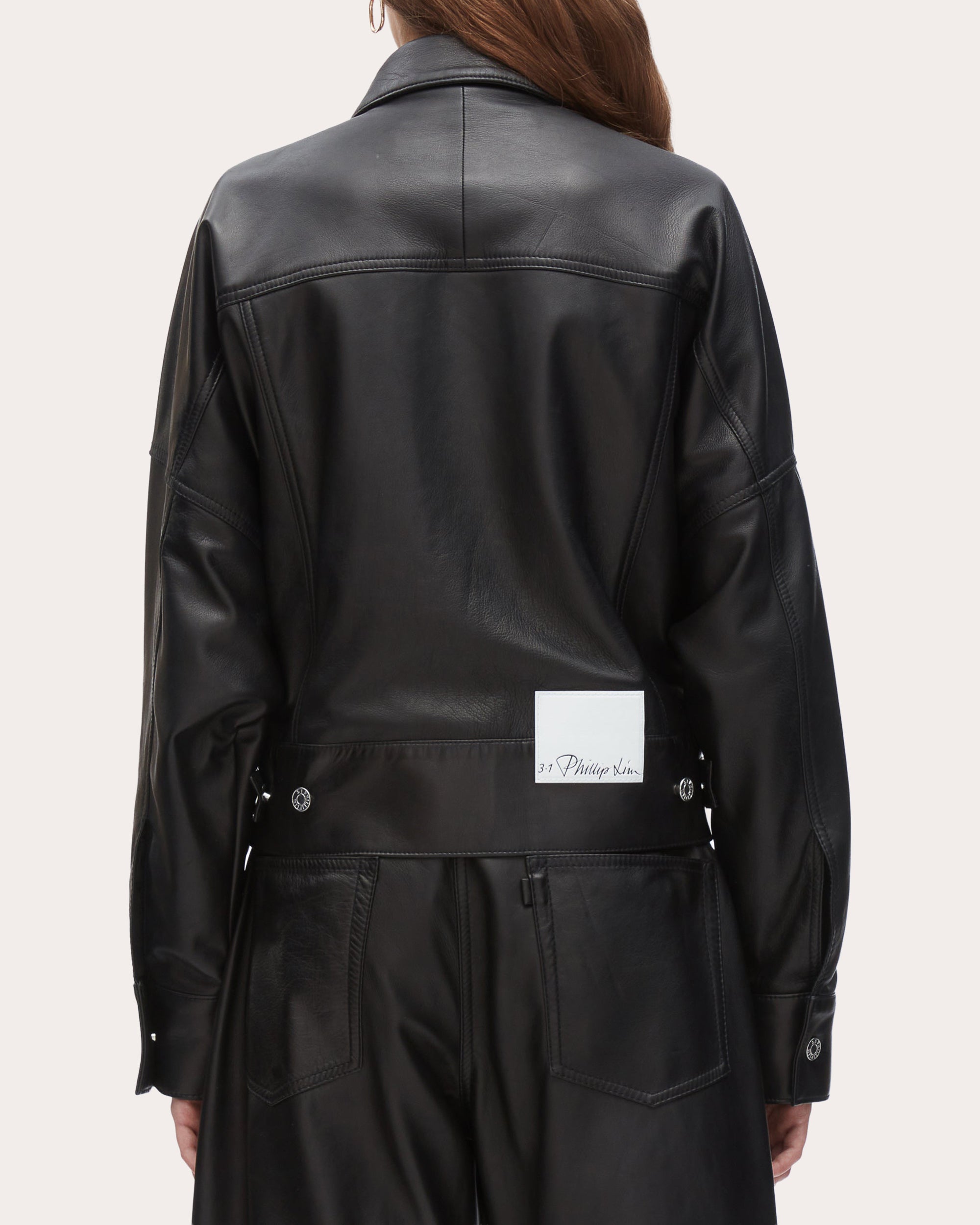 Boxy Plonge Leather Jacket