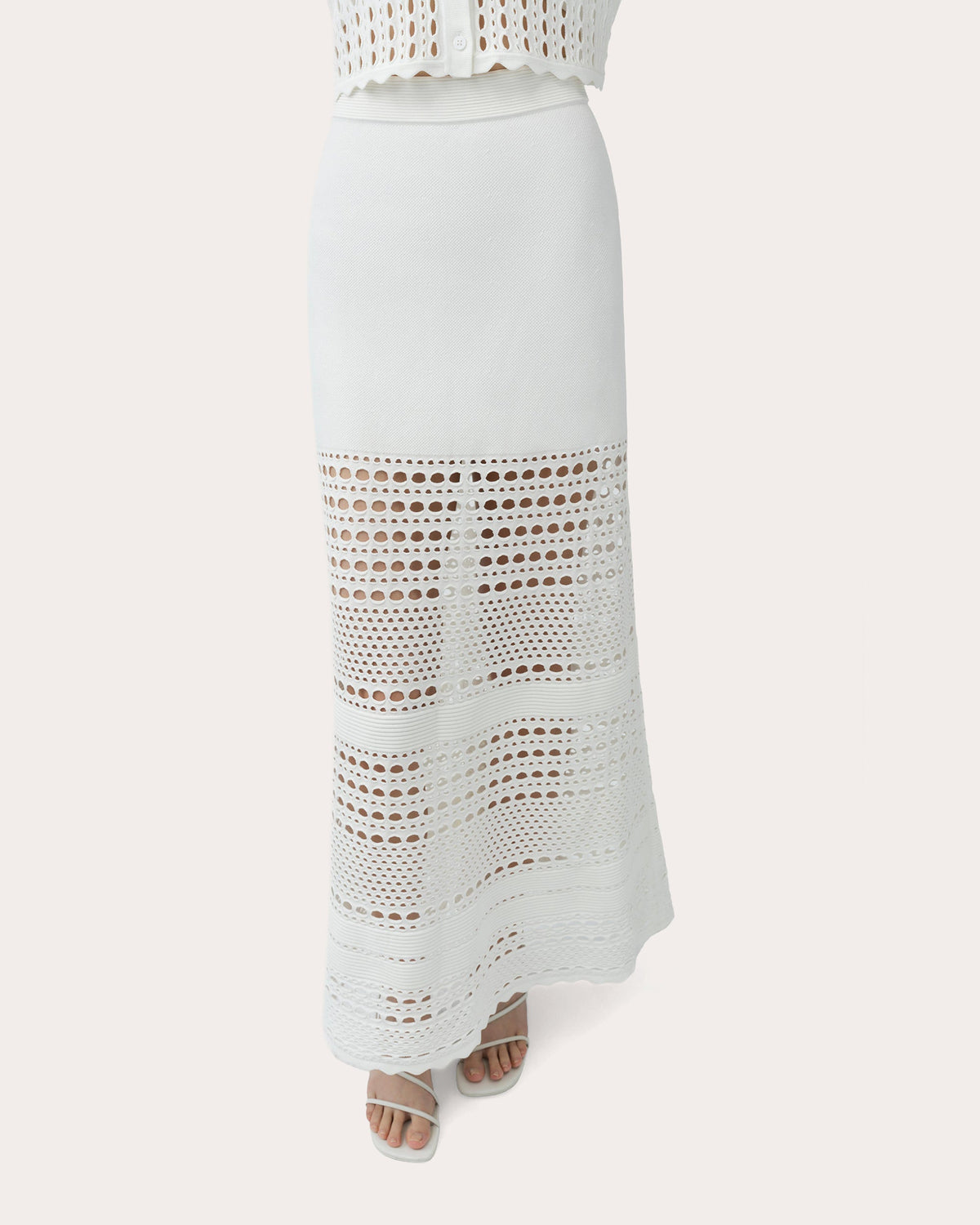 Westly Eyelet Stitch Maxi Skirt