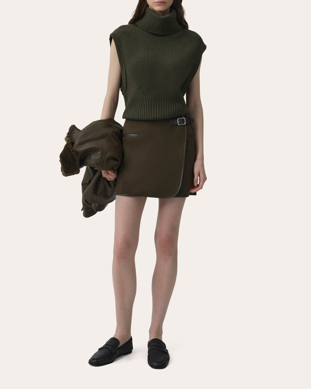 Maple Wool Knit Turtleneck Top
