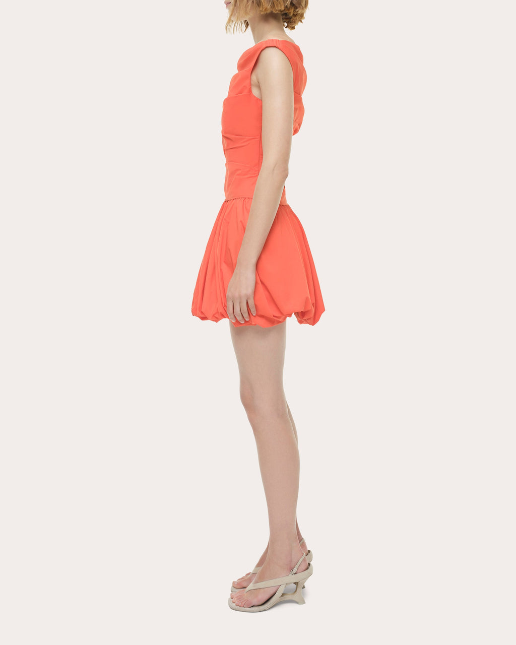 Salina Poplin Boatneck Bubble Mini Dress