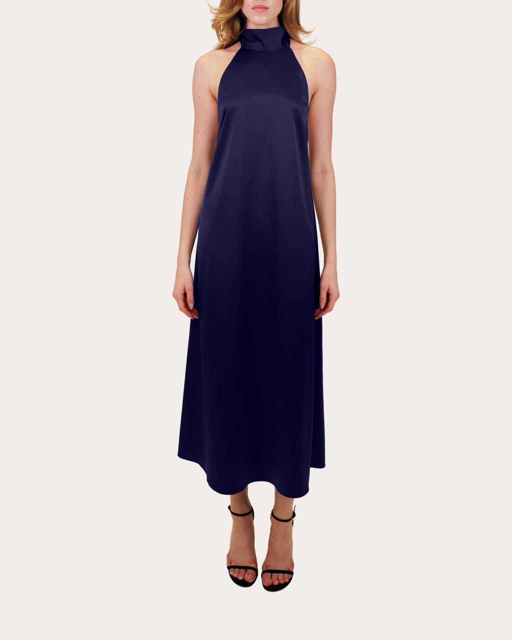 Meera Satin Halter Midi Dress
