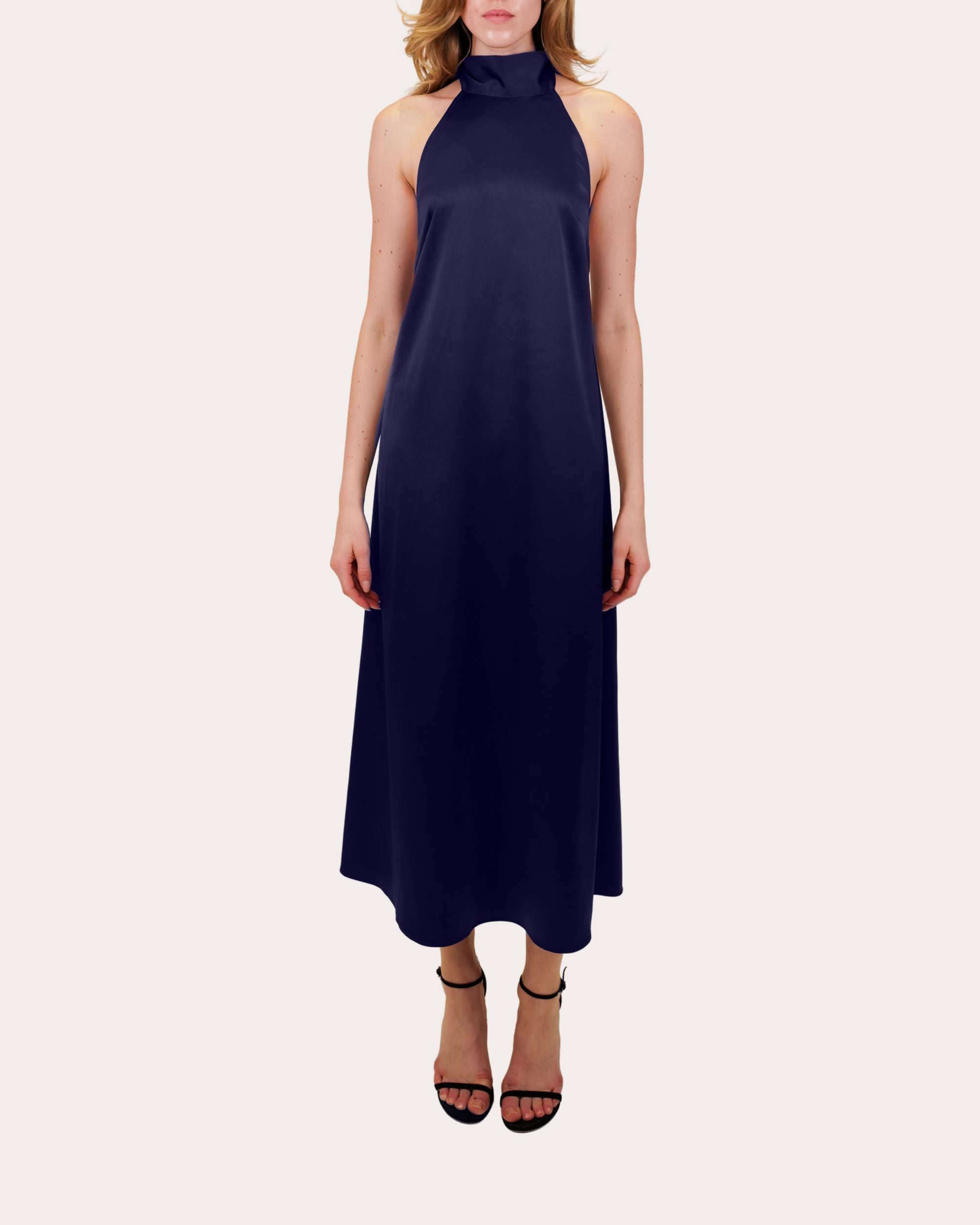 Meera Satin Halter Midi Dress