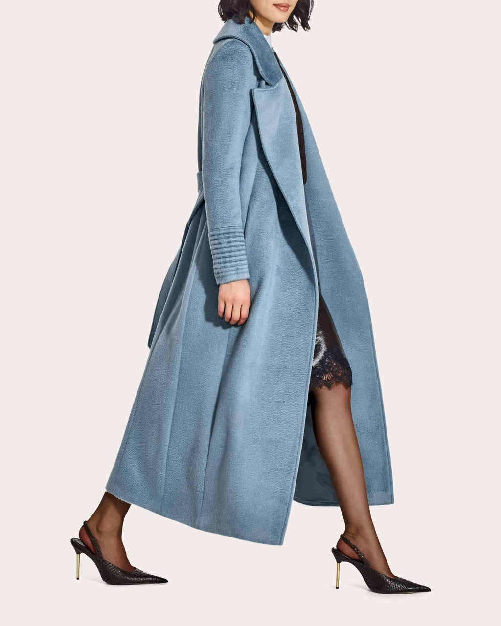 Suri Alpaca Notched Collar Maxi Wrap Coat