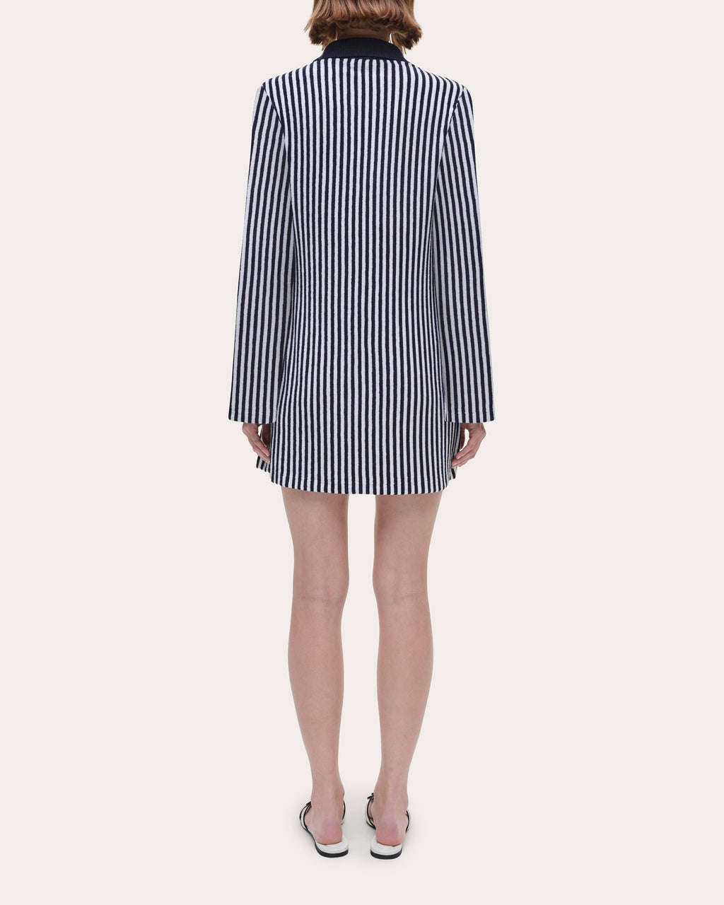 Jessy Striped Terry Mini Polo Dress