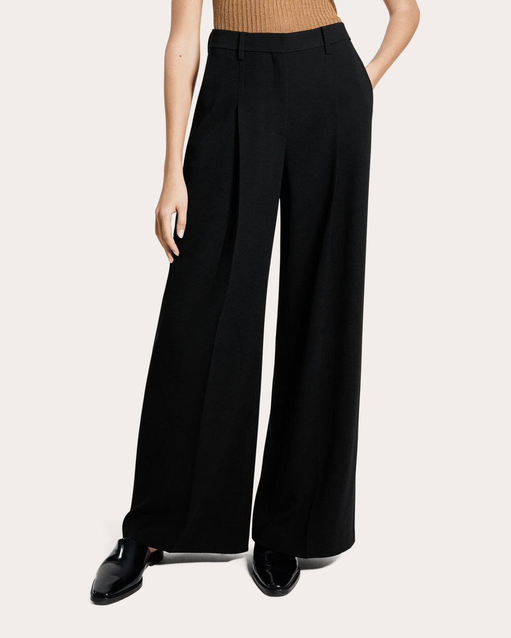 Admiral Crepe Pleated Wide-Leg Trousers