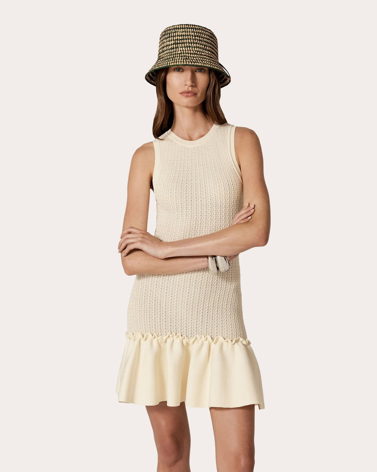 Shashika Crocheted Raffia Bucket Hat