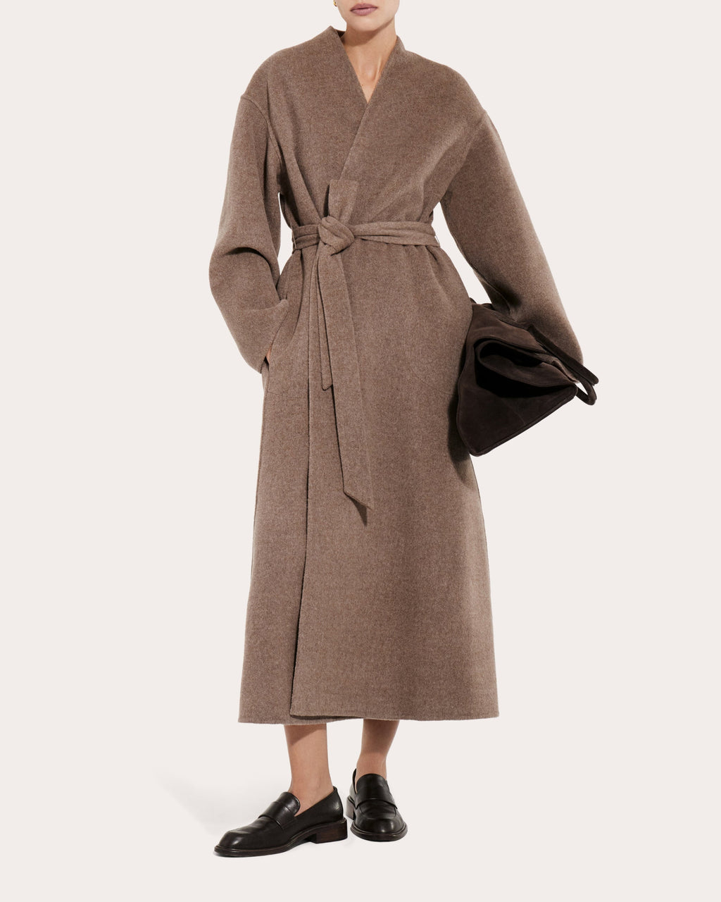 Double-Faced Wool Cashmere Wrap Coat