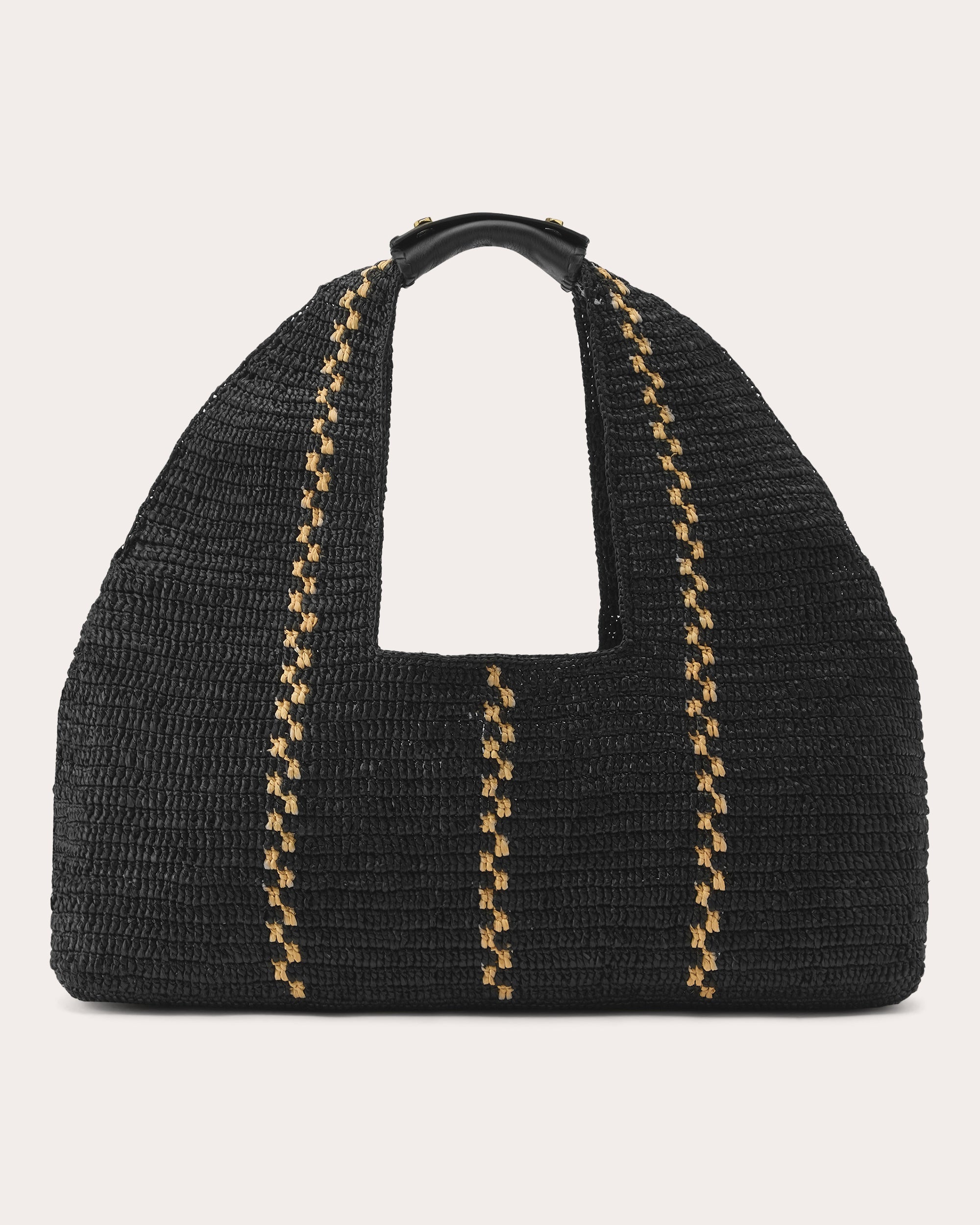 Large Euphoria Stitched Raffia Shoulder Bag
