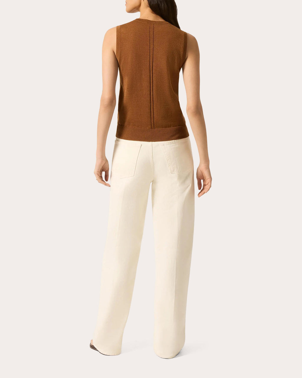 Fine Knit Wool-Silk Sleeveless Top
