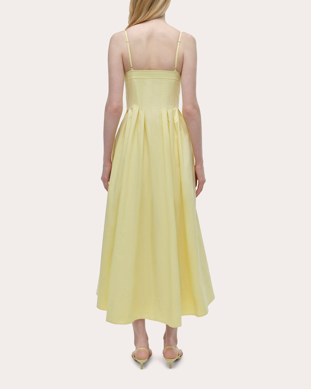 Kittiya Poplin Pleated Bustier Midi Dress