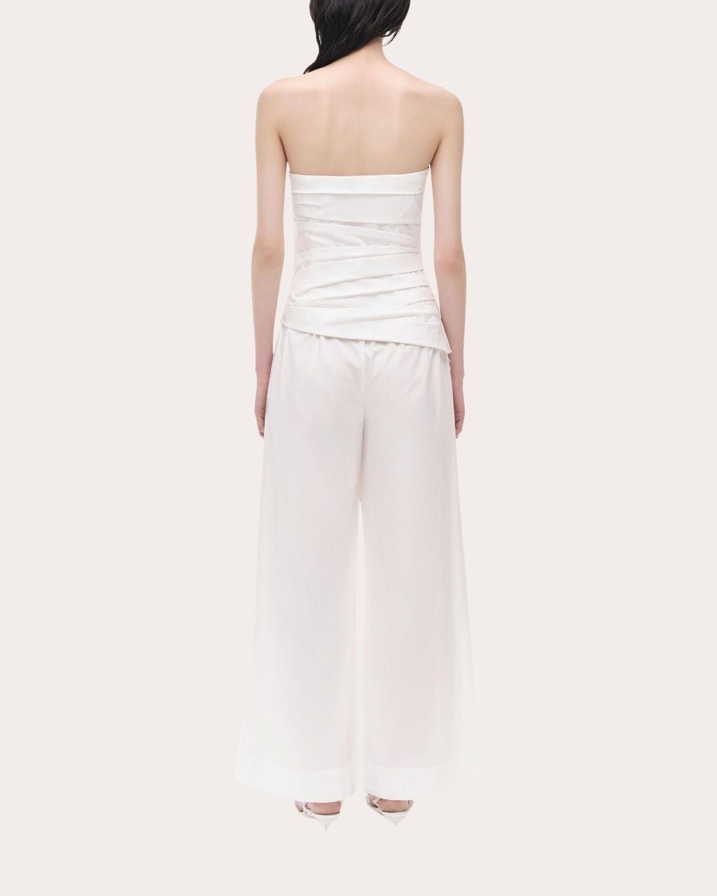Emerson Poplin Ruched Bustier Top