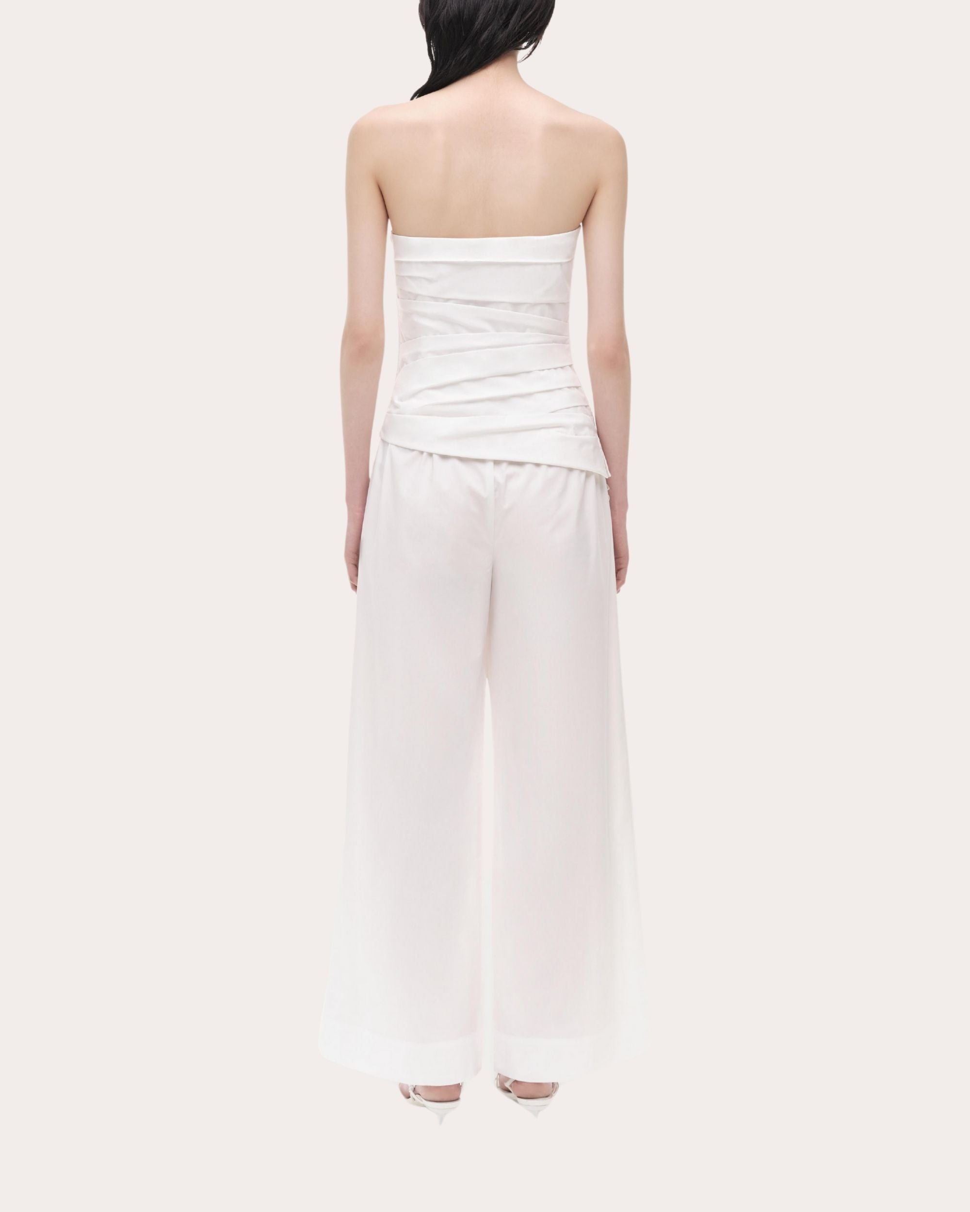 Emerson Poplin Ruched Bustier Top