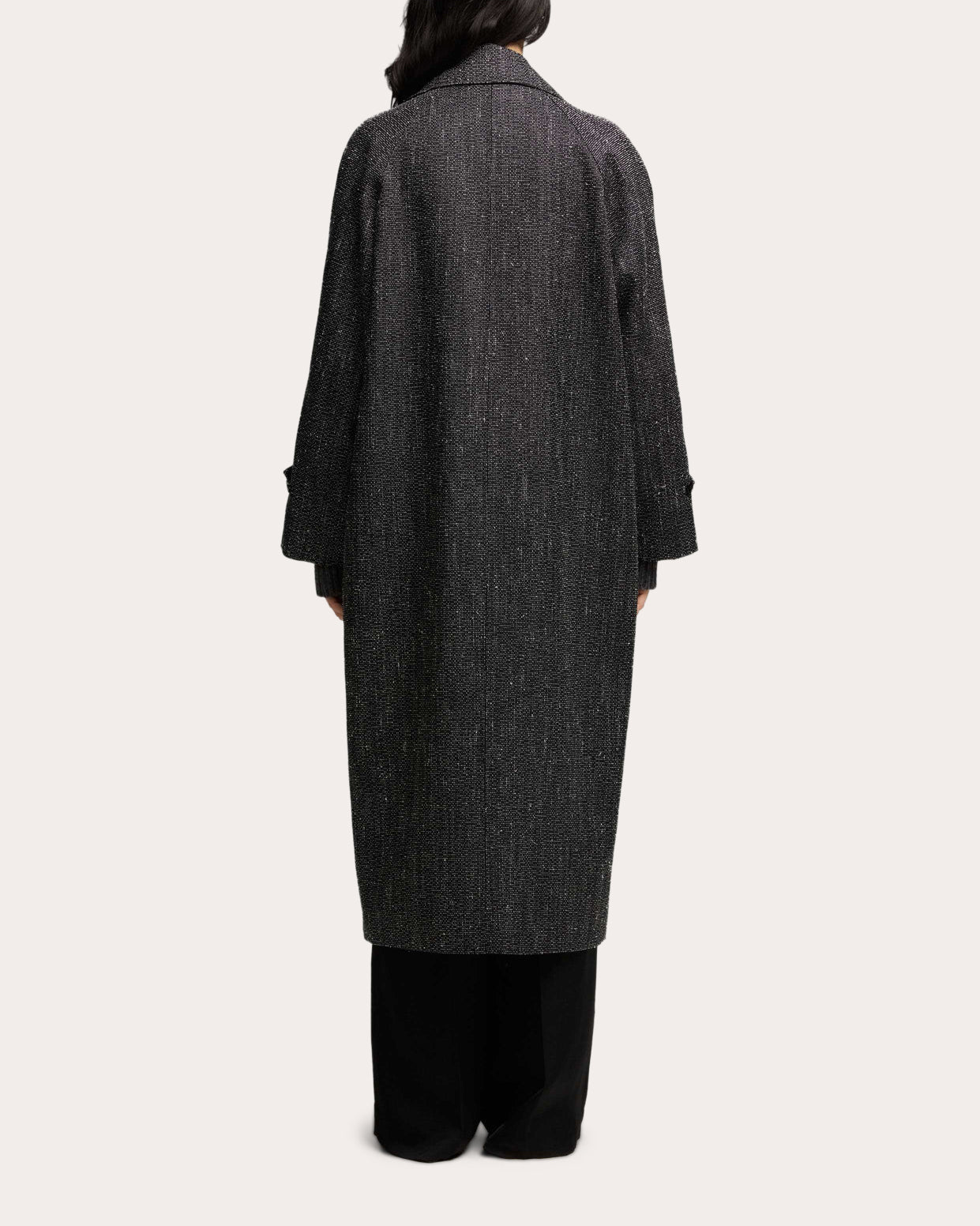 Double-Breasted Wool Tweed Coat