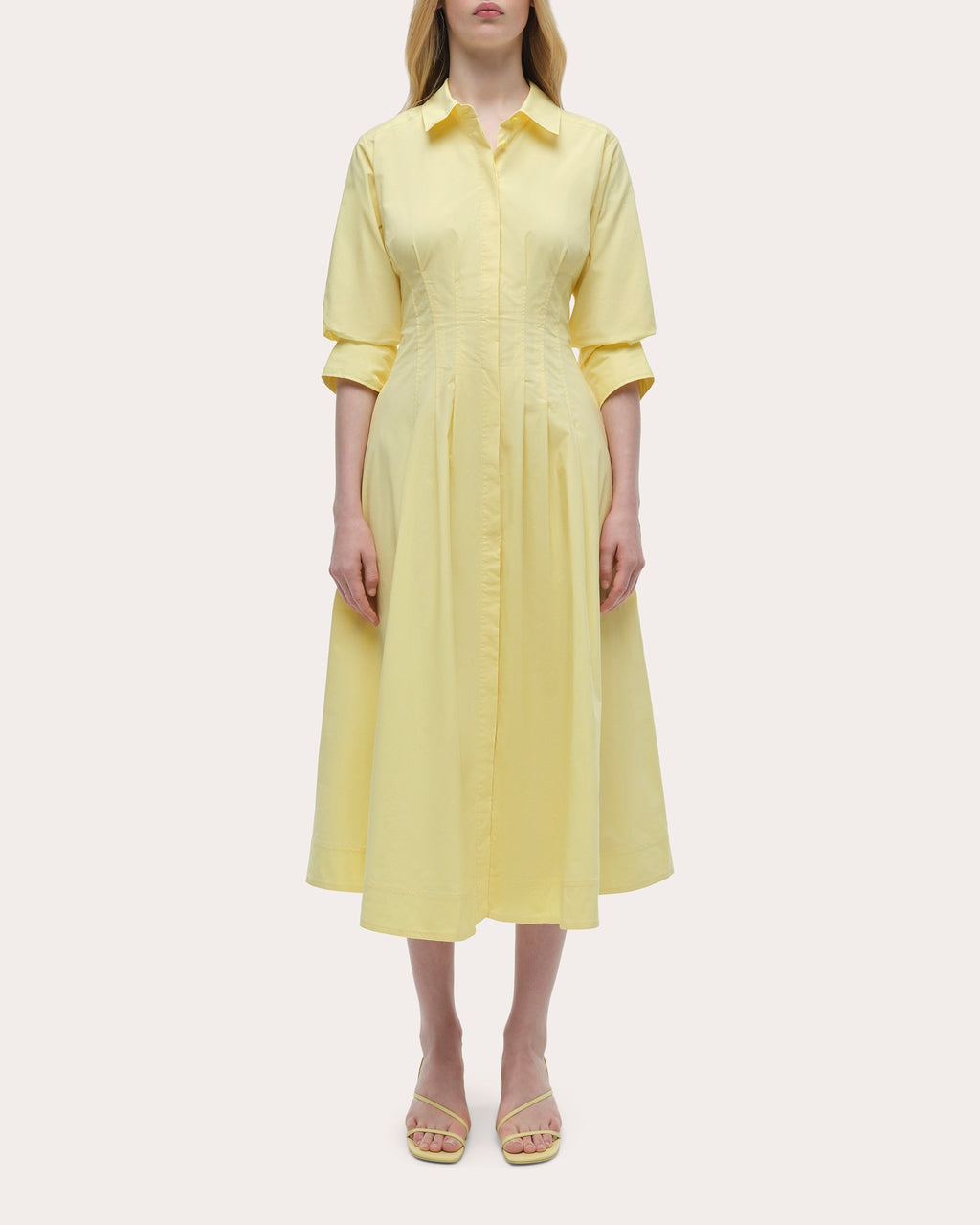 Jazz Poplin Pintuck Midi Dress