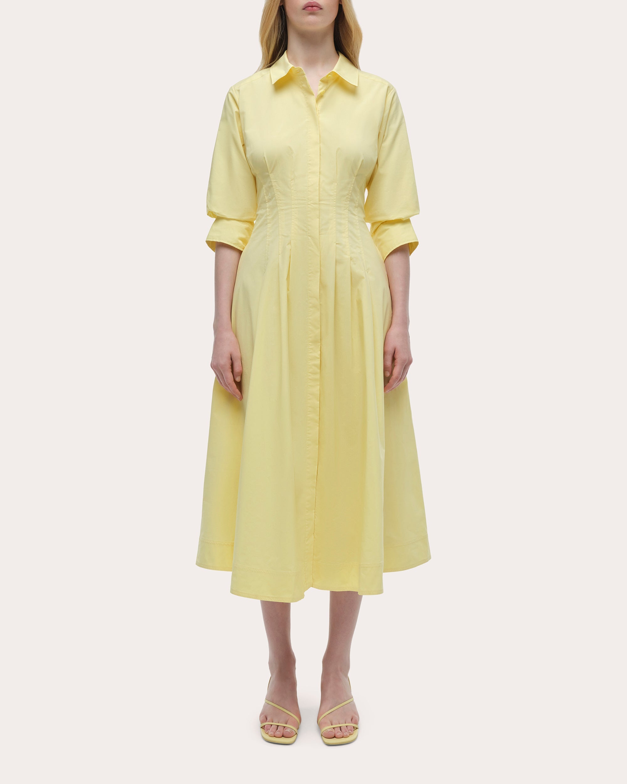Jazz Poplin Pintuck Midi Dress
