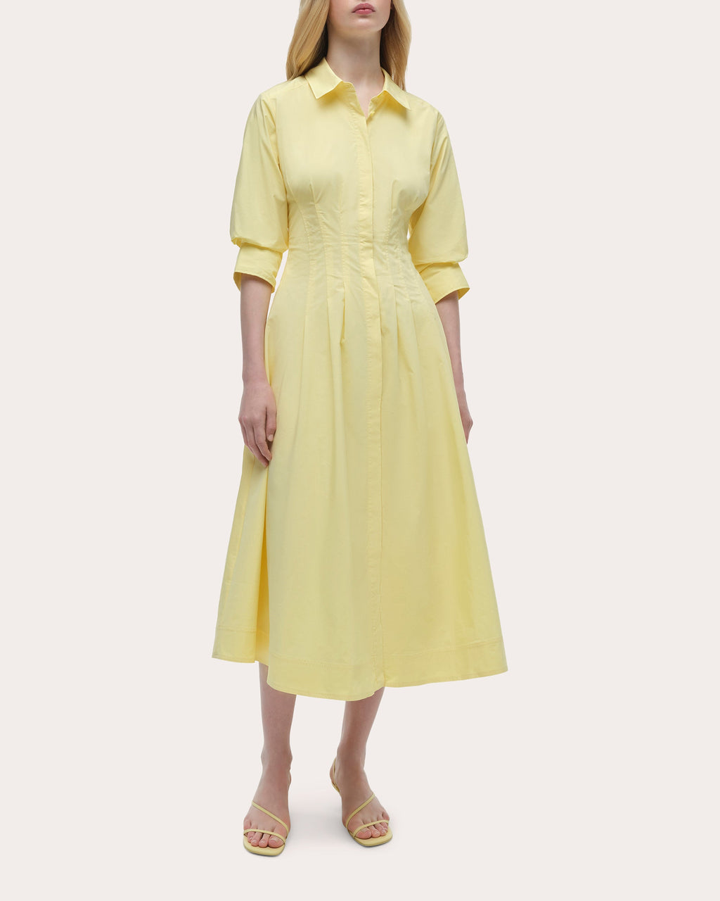 Jazz Poplin Pintuck Midi Dress