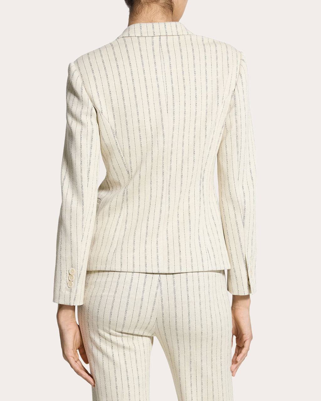 Stripe Shrunken Single-Breasted Blazer