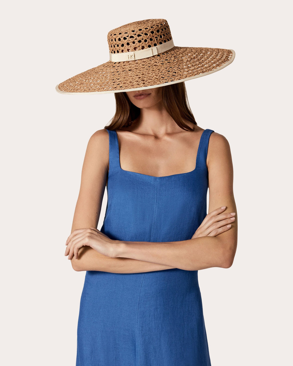 Kavya Raffia Lace Crocheted Boater Hat