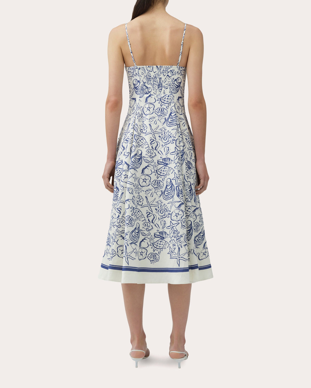 Analise Seashell Linen Bustier Midi Dress
